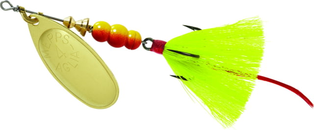 Mepps Aglia In-Line Spinner 1/3 oz Dressed Treble Hook Gold Blade & Yellow Tail B4ST G-Y