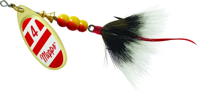 Mepps Aglia In-Line Spinner 1/3 oz Dressed Treble Hook Gold/Red/White Blade/Gray Tail B4ST G/RW-G