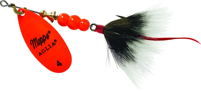 Mepps Aglia In-Line Spinner 1/3 oz Dressed Treble Hook Hot Orange Blade & Gray Tail B4ST HO-G