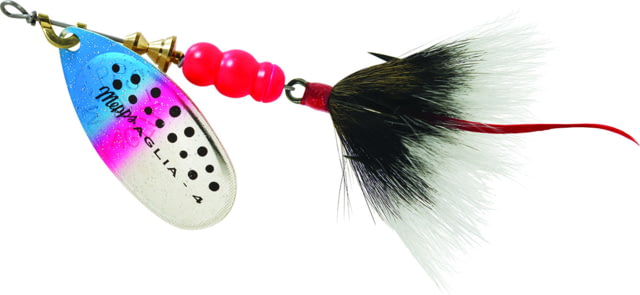 Mepps Aglia In-Line Spinner 1/3 oz Dressed Treble Hook Rainbow Trout Blade & Gray Tail B4ST RBT-G