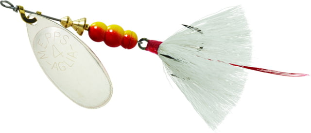 Mepps Aglia In-Line Spinner 1/3 oz Dressed Treble Hook Silver Blade & White Tail B4ST S-W