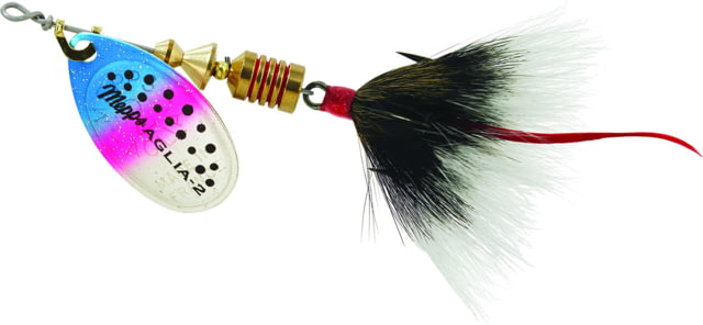 Mepps Aglia In-Line Spinner 1/6 oz Dressed Treble Hook Rainbow Trout Blade & Gray Tail B2ST RBT-G