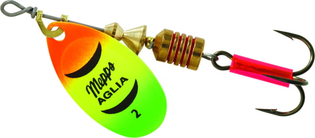 Mepps Aglia In-Line Spinner 1/6 oz Plain Treble Hook Hot Firetiger Blade B2 HFT