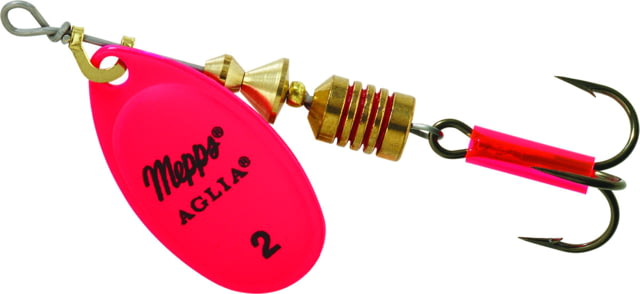 Mepps Aglia In-Line Spinner 1/6 oz Plain Treble Hook Hot Pink Blade B2 HP