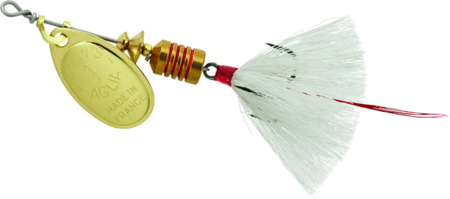 Mepps Aglia In-Line Spinner 1/8 oz Dressed Treble Hook Gold Blade & White Tail B1ST G-W