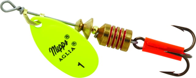 Mepps Aglia In-Line Spinner 1/8 oz Plain Treble Hook Hot Chartreuse Blade B1 HC