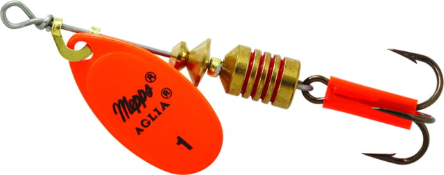 Mepps Aglia In-Line Spinner 1/8 oz Plain Treble Hook Hot Orange Blade B1 HO