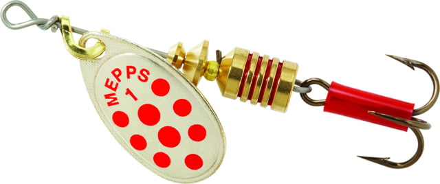 Mepps Aglia In-Line Spinner 1/8 oz Plain Treble Hook Silver & Red Dot Blade B1 SRD