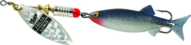 Mepps Aglia Long Mino In-Line Spinner 2 1/4in 1/3 oz Rainbow Scale Blade with Shad Mino Tail AL2M S/RS