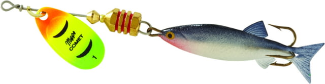 Mepps Comet Mino In-Line Spinner 1 7/8in 1/6 oz Hot Firetiger Blade with Shad Mino Floating C1M HFT