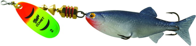 Mepps Comet Mino In-Line Spinner 2 1/2in 1/4 oz Hot Firetiger Blade with Shad Mino Floating C2M HFT