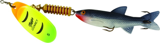Mepps Comet Mino In-Line Spinner 4in 1/2 oz Hot Firetiger Blade with Shad Mino Floating C5M HFT
