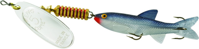 Mepps Comet Mino In-Line Spinner 4in 1/2 oz Silver Blade with Shad Mino Floating C5M