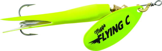 Mepps Flying C In-Line Spinner 3 1/4in 5/8 oz Treble Hook Hot Chartreuse Blade & Sleeve FC58 HC-HC