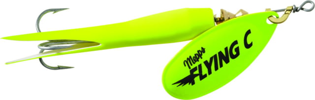 Mepps Flying C In-Line Spinner 4 3/4in 7/8 oz Treble Hook Hot Chartreuse Blade & Sleeve FC78 HC-HC