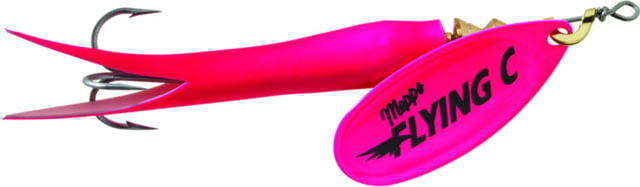 Mepps Flying C In-Line Spinner 4 3/4in 7/8 oz Treble Hook Hot Pink Blade & Sleeve FC78 HP-HP
