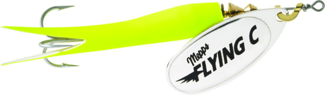 Mepps Flying C In-Line Spinner 4 3/4in 7/8 oz Treble Hook Silver Blade & Hot Chartreuse Sleeve FC78 HC-S