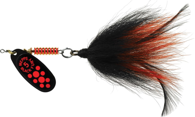 Mepps Musky Killer-Bucktail fl red dot-black/orange 3/4oz BFM FL-BO