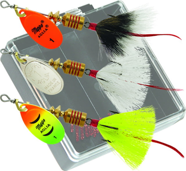 Mepps Pocket Pac Aglia Trout Kit Assorted Dressed Treble Hook 3 per Pack Size #1 Blade
