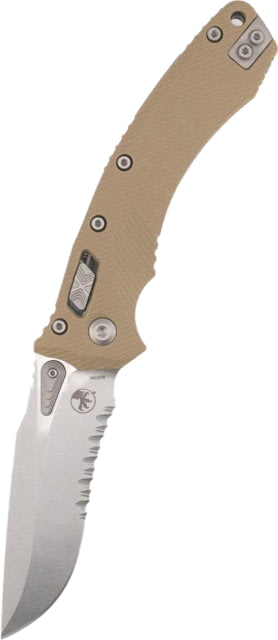 Microtech Microtech Amphibian Ram-Lok STW Part Serr Fluted G10 3.875in Folding Knife Tan