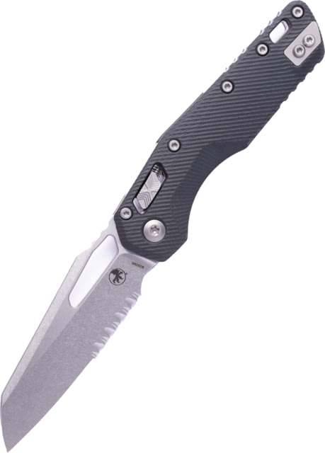 Microtech Microtech MSI S/E Fluted G-10 Stonewash Partial Serrated 3.88in Folding Knife Black