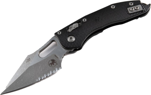 Microtech Stitch Ram-Lok Apocalyptic Fluted G-10 Cover Part Serrate 3.71in Folding Knife Black