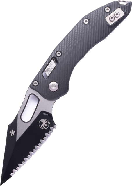 Microtech Microtech Stitch Ram Lok S/E Black Full Serrate Fluted G-10 3.71in Folding Knife Black