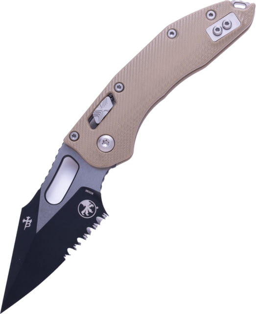Microtech Microtech Stitch - Ram-Lok S/E Fluted G-10 Partial Serrated 3.71in Folding Knife Tan