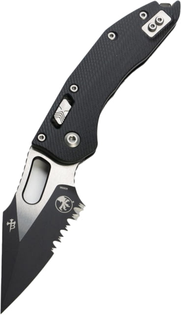 Microtech Stitch S/E Ram - Lok Black Painted Blade Fluted G-10 STD 3.71in Folding Knife Black