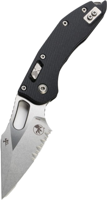 Microtech Stitch S/E Ram - Lok Fluted G-10 Part Serrate 3.71in Folding Knife Black