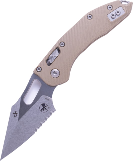 Microtech Microtech Stitch S/E Ram - Lok Fluted G-10 Part Serrate 3.71in Folding Knife Tan
