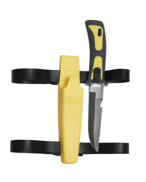 MIL-TEC Diving Fixed Blade Knife 4.7in Stainless Steel Plastic Handle Yellow