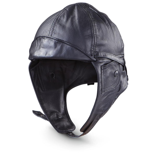 MIL-TEC Leather Aviation Helmet Black Medium