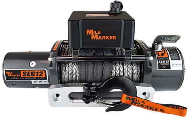 Mile Marker SEC12 Truck/SUV/Jeep Winch with Synthetic Rop 12.000 lb Capacity
