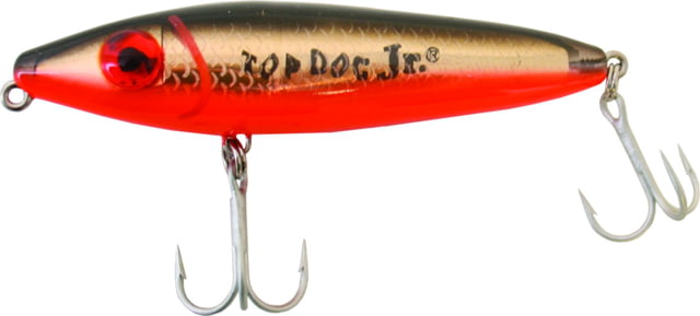 Mirrolure Top Dog Jr. Rattling Surface Walker 4" 3/4 oz Black Back/Fluorescent Orange Belly/Gold Scale