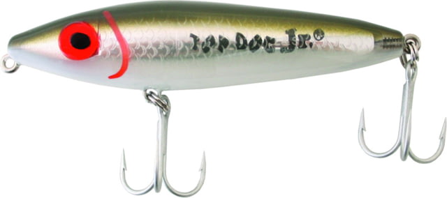 Mirrolure Top Dog Jr. Rattling Surface Walker 4" 3/4 oz Green Back/White Belly/Silver Scale