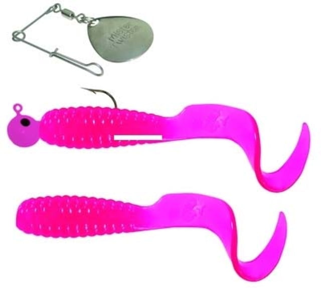 Mister Twister Teenie Curly Tail Spin Combo 2 Spinjig & 3 Bodies Pink 2in 1/16oz 3 Pack