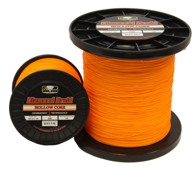 Momoi Diamond Braid Generation III Hollow Core 100lb 3000yd Orange