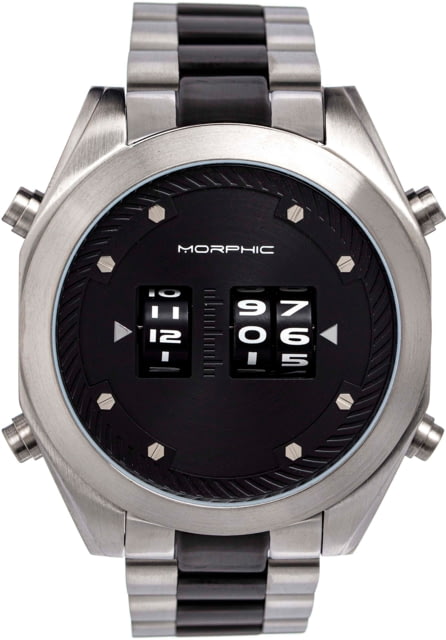 Morphic M76 Series Drum-Roll Bracelet Watch Silver/Black One Size