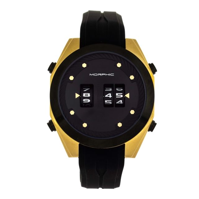 Morphic M76 Series Drum-Roll Strap Watch Gold/Black One Size