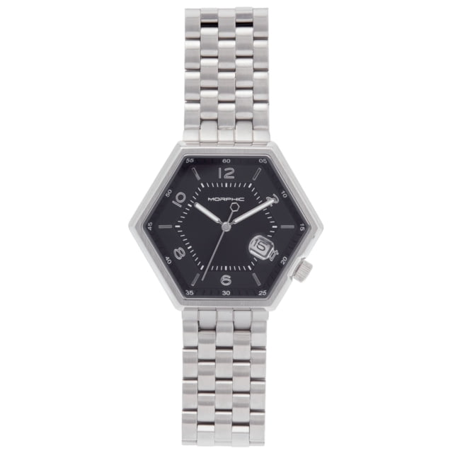 Morphic M96 Series Bracelet Watch w/Date - Men's Black/Silver One Size