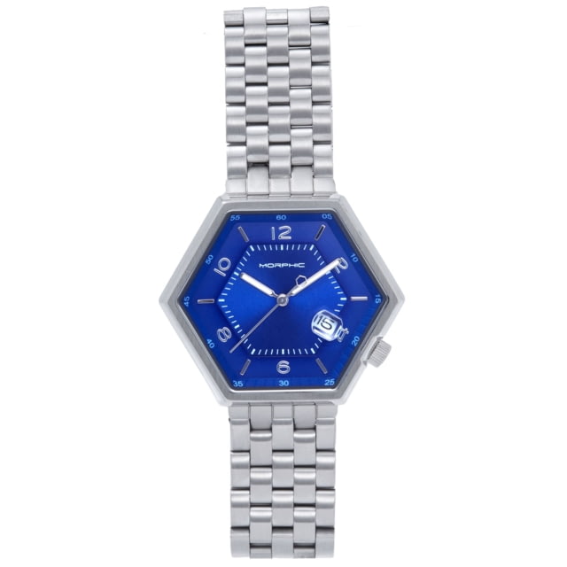 Morphic M96 Series Bracelet Watch w/Date - Men's Blue/Silver One Size