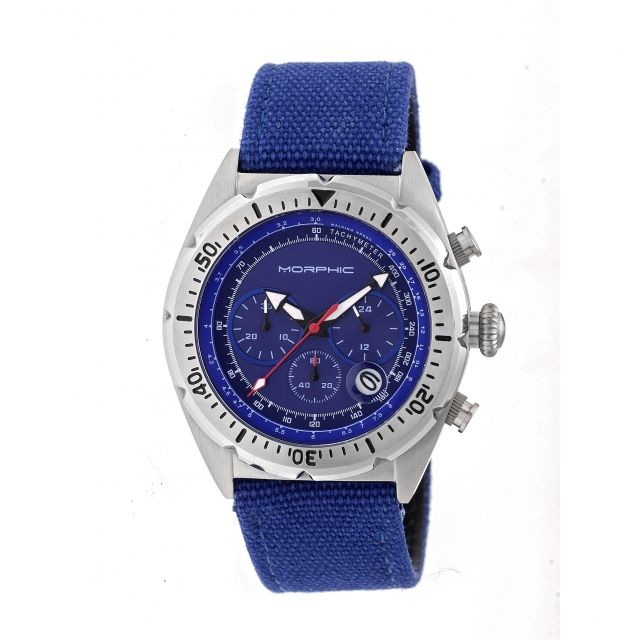 Morphic Mens M53 Series Leather-Band Watch Blue