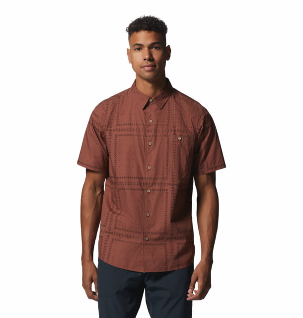 Mountain Hardwear Big Cottonwood Short Sleeve Shirt - Men's Clay Earth Bandana Grid Extra Large