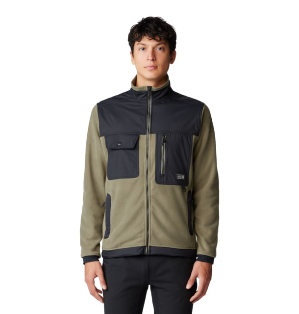 Mountain Hardwear First Tracks Fleece Full Zip Jacket - Men's Stone Green/Black Large