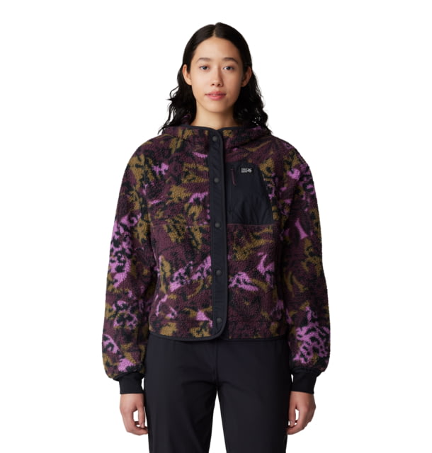 Mountain Hardwear HiCamp Fleece Snap Front Jacket - Women's Blackberry Forests Floor Print Large