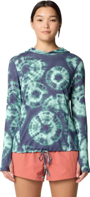 Mountain Hardwear Mountain Hardwear Crater Lake Long Sleeve Hoody - Women's Lapis Dusk Spore Dye Print S