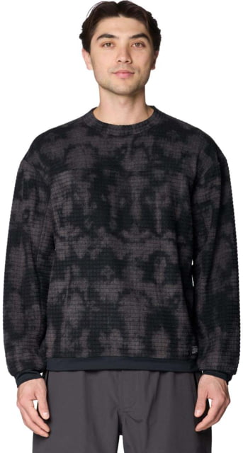 Mountain Hardwear Summit Grid Big Grid Pullover Crew - Men's Black Shadowdye Print M