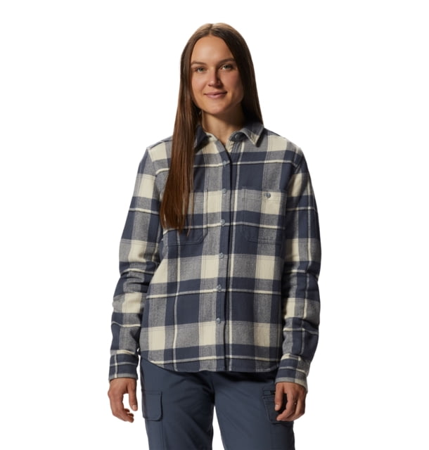 Mountain Hardwear Plusher Long Sleeve Shirt - Women's Large Wild Oyster Tar  Oyster Tar-L