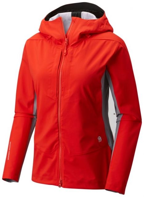 Mountain Hardwear Touren Hooded Jacket - Women's Fiery Red Manta Grey S